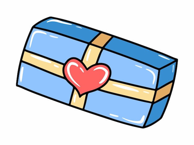 Ilustración de regalo de caja de San Valentín