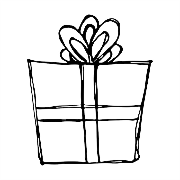 Vector ilustración de regalo dibujada a mano clipart de regalo de cumpleaños doodle de vacaciones