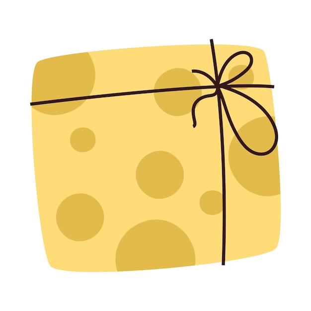 Ilustración de regalo de Navidad dibujada a mano sobre un fondo blanco