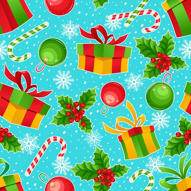 Ilustración de regalos de Navidad en diseño plano