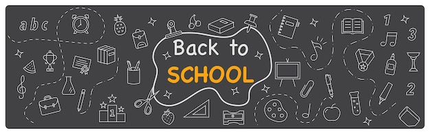 Ilustración de regreso a la escuela Conjunto de útiles escolares