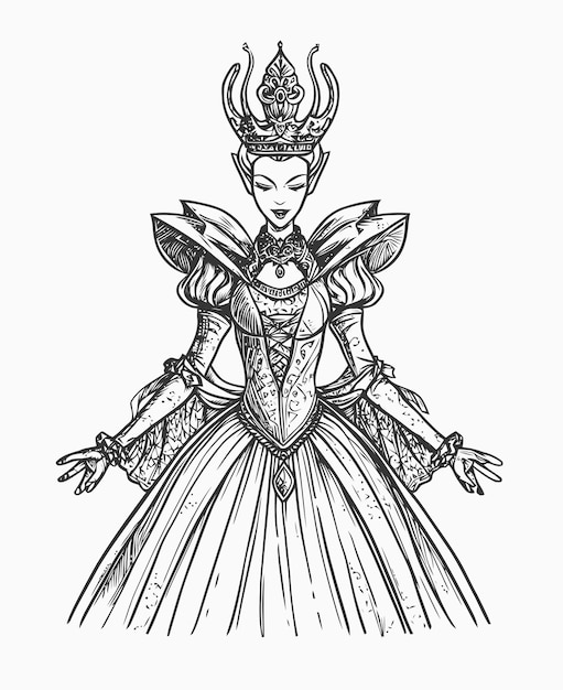 Ilustración de la reina de las hadas Libro de colorear de la reina del hada