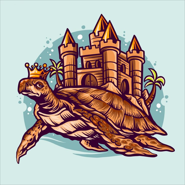Vector ilustración del reino de las tortugas