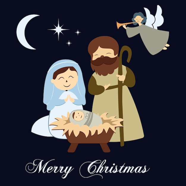 Ilustración religiosa de Navidad y Año Nuevo El nacimiento del salvador
