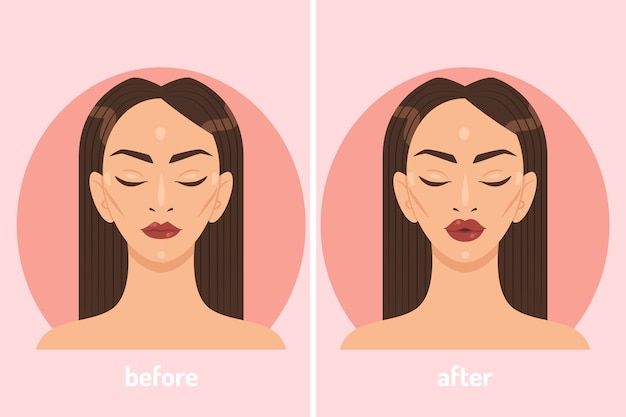 Ilustración de relleno de labios de diseño plano dibujado a mano
