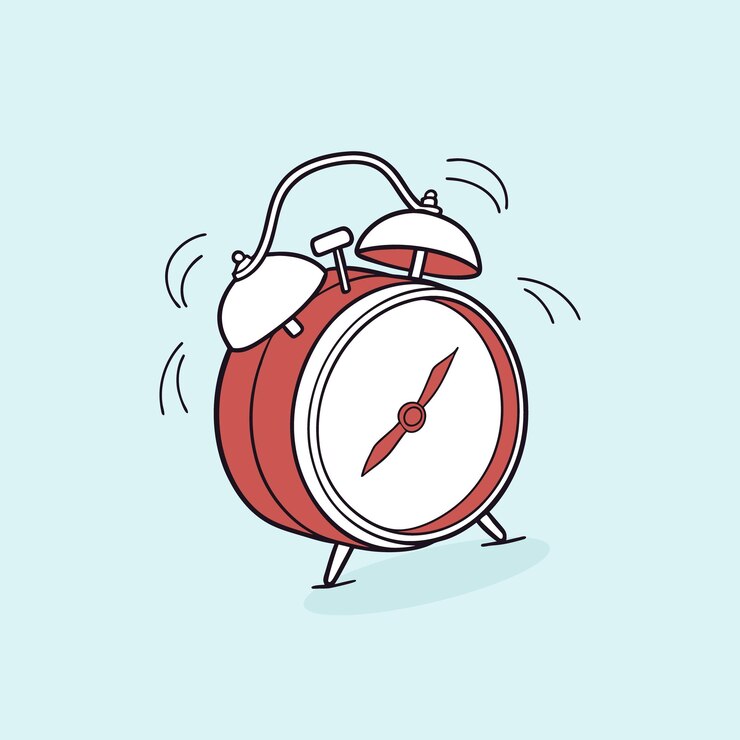 Vector ilustración del reloj de alarma que suena ilustración vectorial de reloj de estilo plano ilustración vectoria de reloj lindo