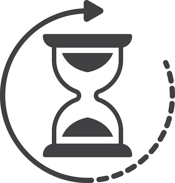 Vector ilustración de reloj de arena en estilo minimalista