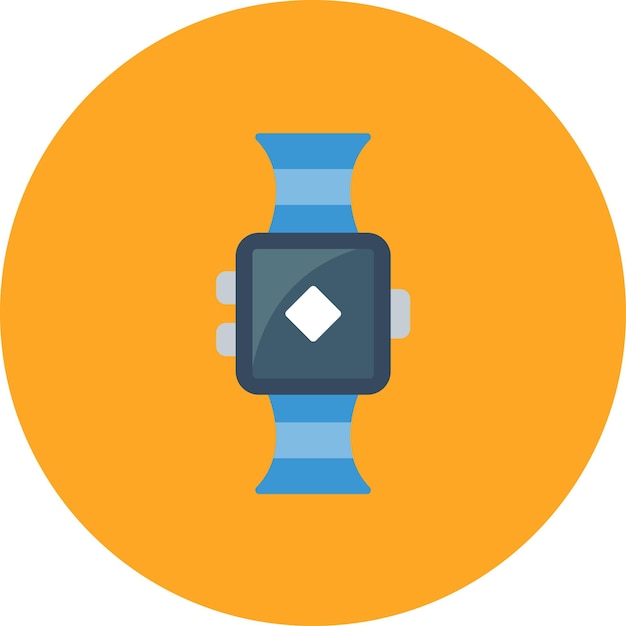 Ilustración del reloj inteligente plano