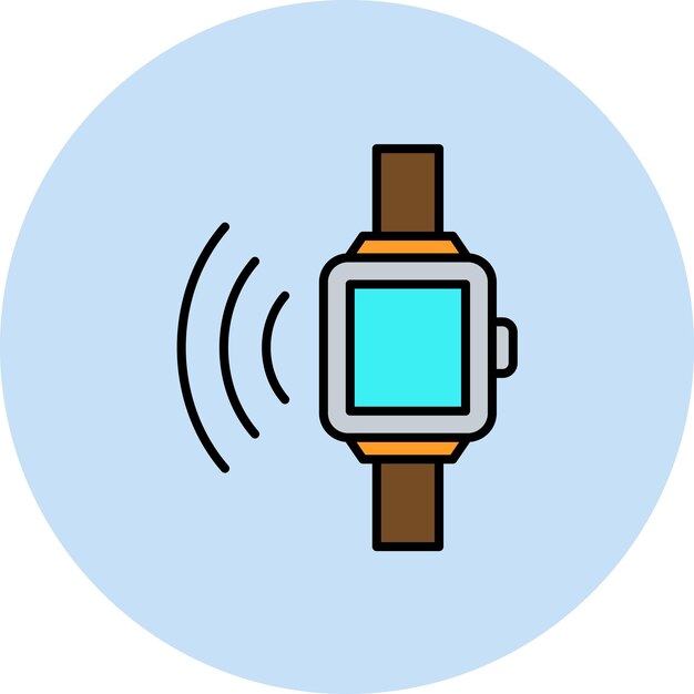 Ilustración del reloj inteligente plano