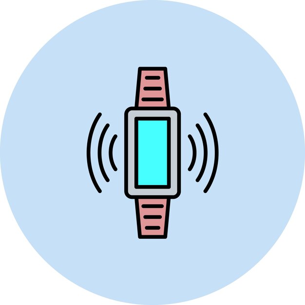 Ilustración del reloj inteligente plano