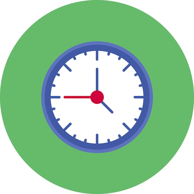 Ilustración del reloj de pared plano