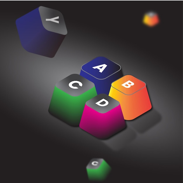 Ilustración de renderizado 3D tecla del teclado