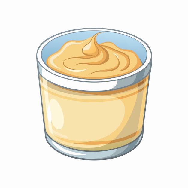 Ilustración de la representación vectorial de los alimentos de leche condensada