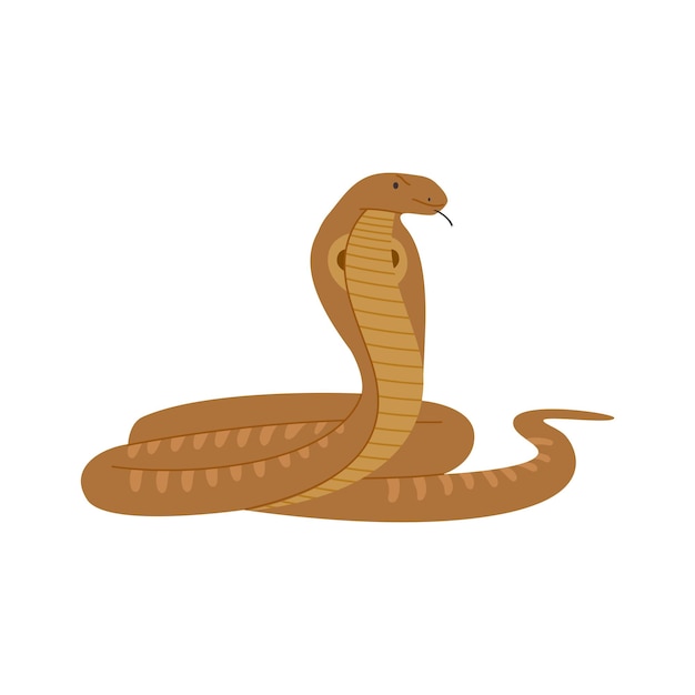 Una ilustración de un reptil cobra levantando la cabeza ilustración de estilo simple dibujado a mano