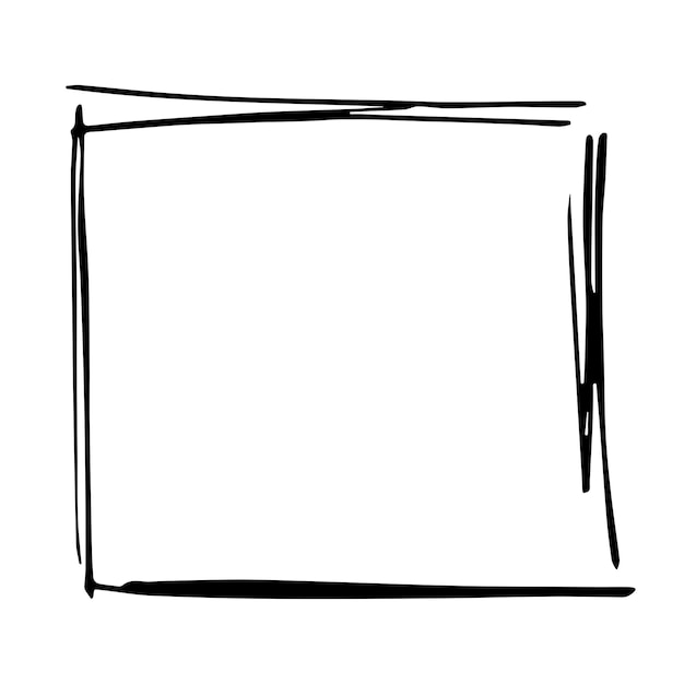 Ilustración de resaltado dibujada a mano Clipart del marco de marcador Cuadrado de garabateo de tinta Un solo elemento