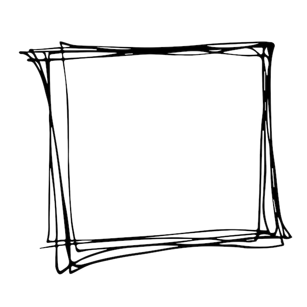 Ilustración de resaltado dibujada a mano Clipart del marco de marcador Cuadrado de garabateo de tinta Un solo elemento