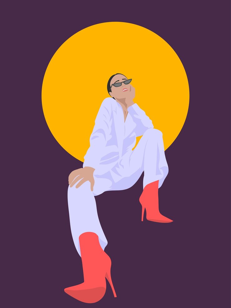 Vector ilustración de retrato abstracto de una mujer boho mujer feminismo fondo artístico para cartel de impresión de arte