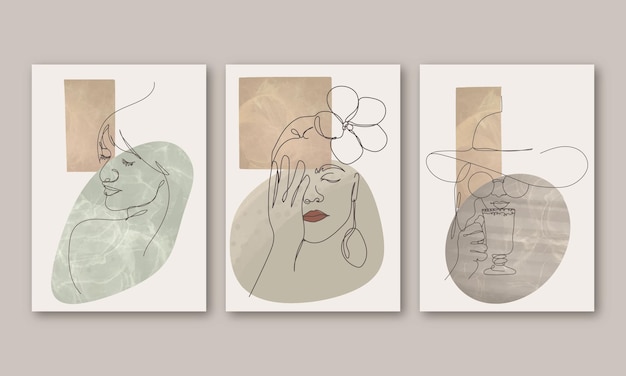 Ilustración de retrato de arte de una línea dibujada a mano