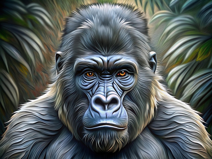 Vector ilustración del retrato del gorila