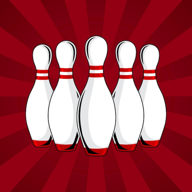 Ilustración retro de bolos de bolos para la competencia de bolos de póster vintage