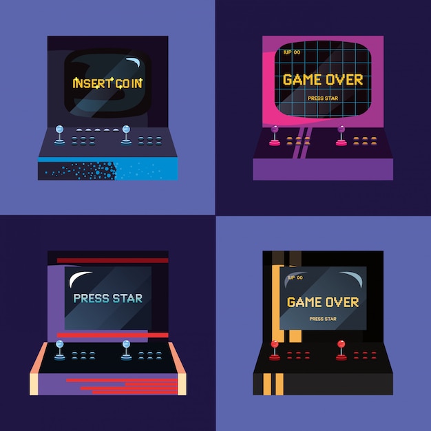 Vector ilustración retro de videojuegos