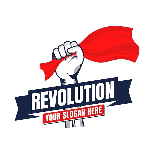 Ilustración de la revolución para el diseño de carteles Silueta de vector de mano de puño cerrado