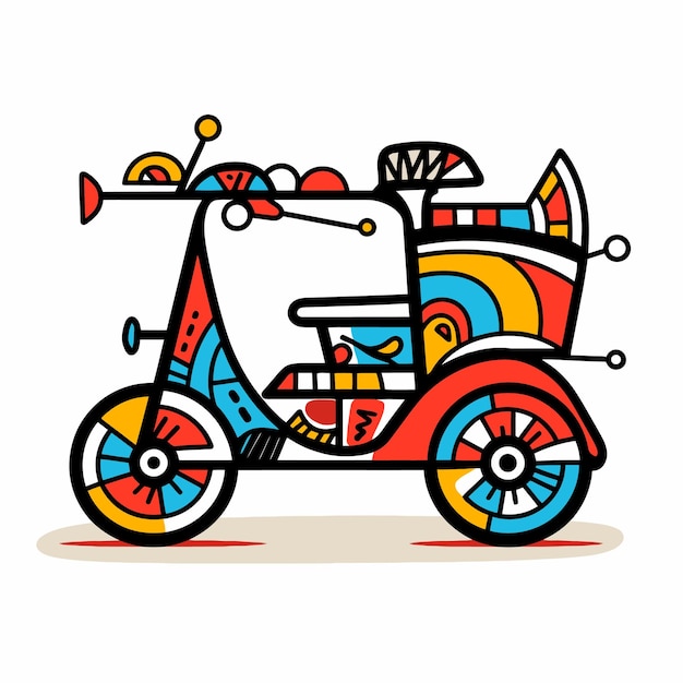 Vector ilustración de un rickshaw