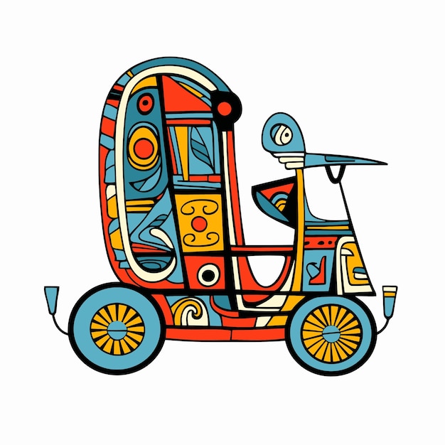 Vector ilustración de un rickshaw