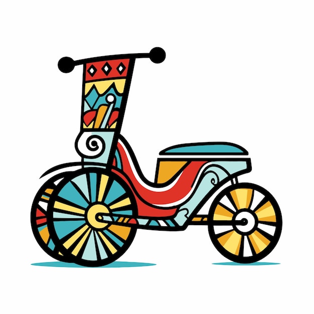 Ilustración de un rickshaw