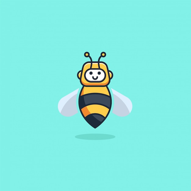 Ilustración Robot Abeja Estilo Lindo Dibujos Animados