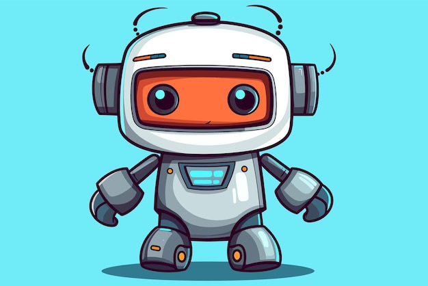 Ilustración de robot de dibujos animados dibujada a mano