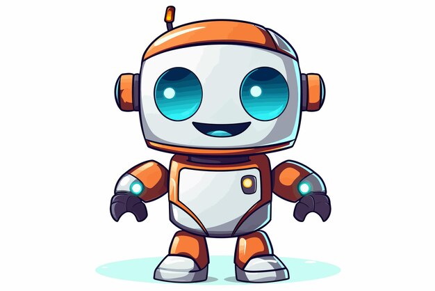 Ilustración de robot de dibujos animados dibujada a mano