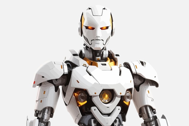 Vector una ilustración de un robot humanoide blanco