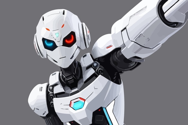 Vector una ilustración de un robot humanoide blanco