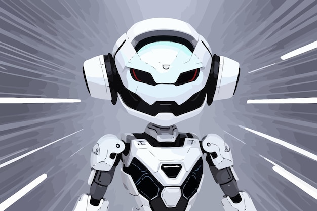 Vector una ilustración de un robot humanoide blanco