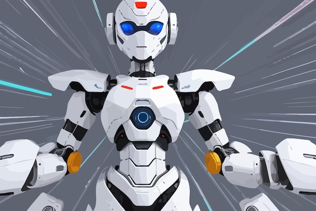 Vector una ilustración de un robot humanoide blanco