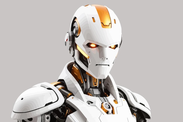 Vector una ilustración de un robot humanoide blanco