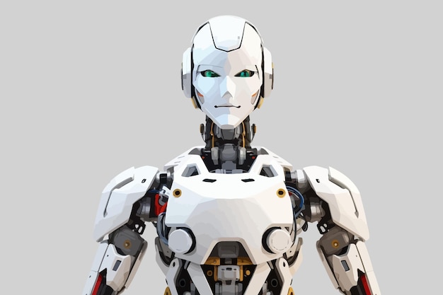 Vector una ilustración de un robot humanoide blanco