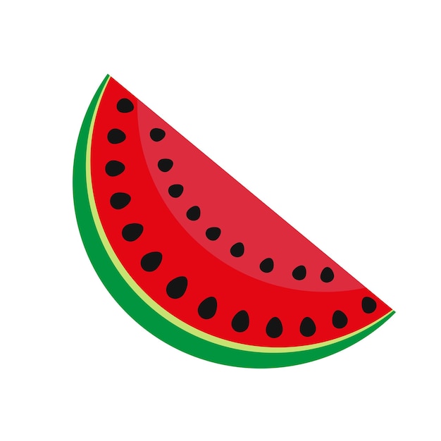 Ilustración de una rodaja de sandía. Doodle sandía de verano. Deliciosa y dulce sandía.