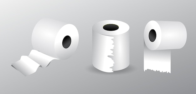 Ilustración de rollo de papel blanco aislado