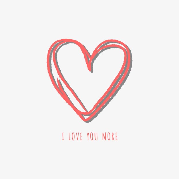 Ilustración romántica con las palabras te amo más.
