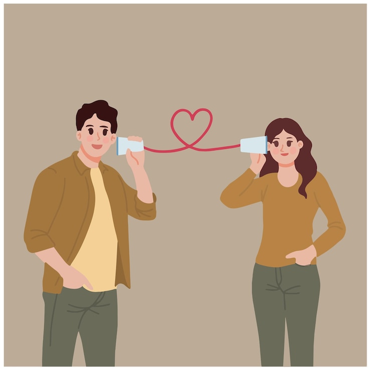 Vector una ilustración romántica de una pareja enamorada