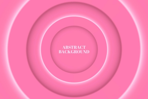 Ilustración rosa abstracta en estilo neomórfico. Fondo de pantalla mínimo, fondo. Fondo geométrico con luz y sombra. Figura circular.
