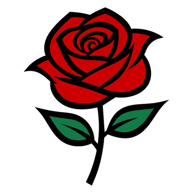 Ilustración de la rosa roja