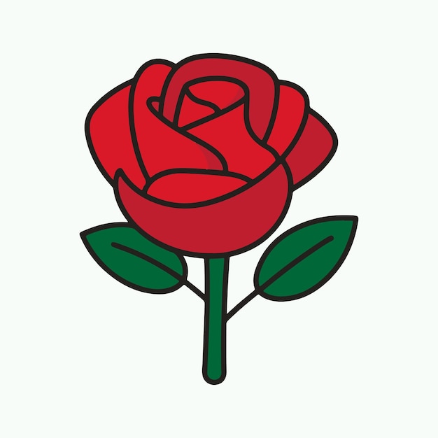 Ilustración de la rosa roja