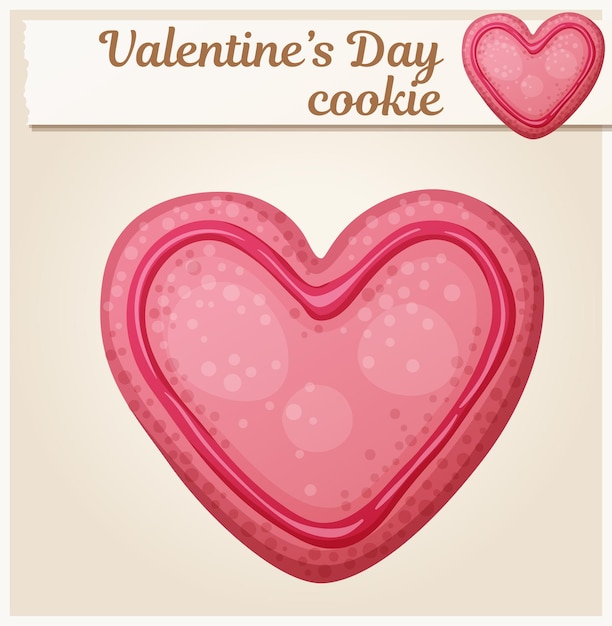 Ilustración rosada de la galleta del día de tarjeta del día de San Valentín