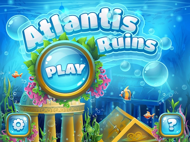 Ilustración de ruinas de atlantis para juego