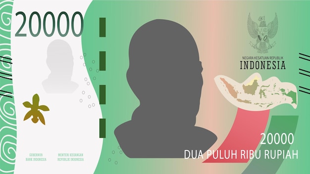 Vector ilustración de la rupiá dinero 20 rupias