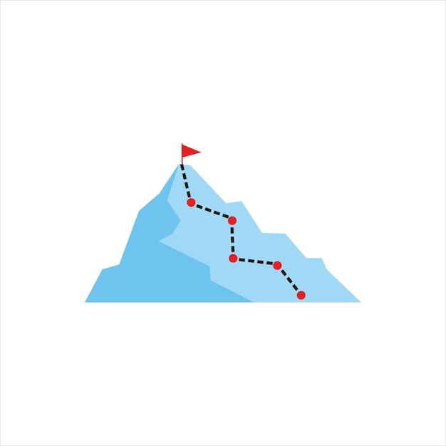 Ilustración de ruta de camino de montaña