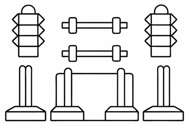 Ilustración de la rutina de entrenamiento de la línea de arte de PowerRack